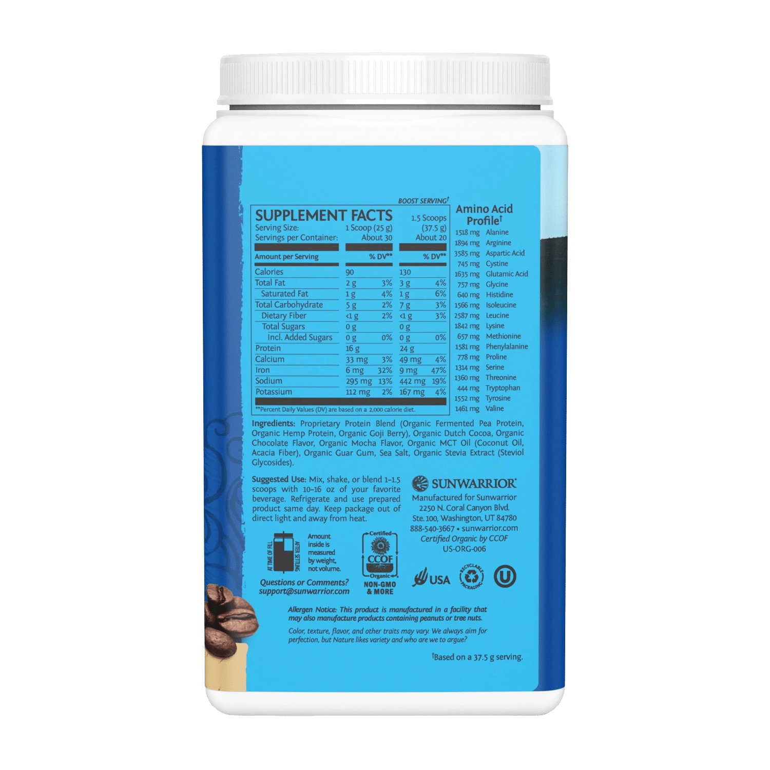 Warrior Blend Organic Protein - Sunwarrior - Image 3